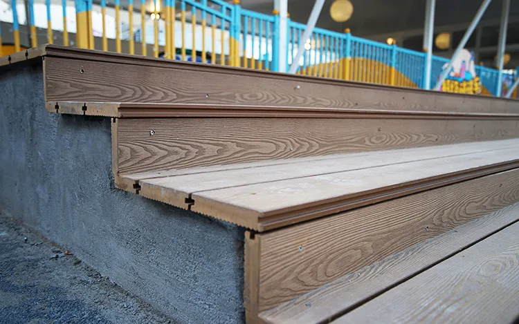 installing composite decking over concrete steps